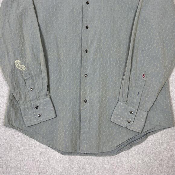 Robert Graham Shirt Men's Sz XL Grey L/S Button Up Cotton Paisley All Over Print - Picture 5 of 9